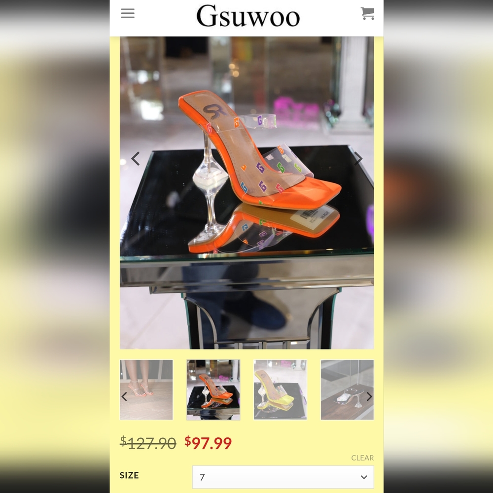 GSUWOO So Real clear heels with logo